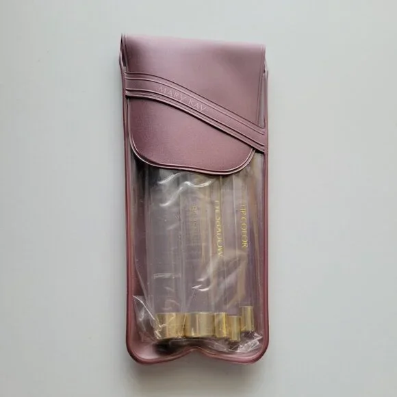 Vintage Mary Kay 5 Piece Clear Makeup Brush Set Travel Pouch SEALED - Picture 7 of 8